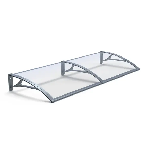 Copertină PRO 150x150 cm din aluminiu și plexiglas – Gri/Transparent - Negru/Transparent
