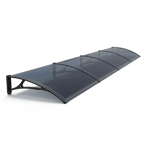 Copertină PRO 400x150 cm din aluminiu și plexiglas – Negru/Antracit - Negru/Antracit