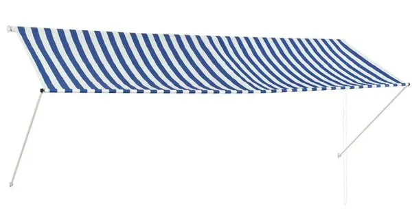 Copertina retractabila, albastru si alb, 350 x 150 cm
