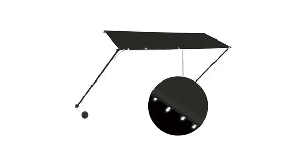 Copertina retractabila cu led, antracit, 300 x 150 cm