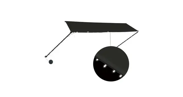 Copertina retractabila cu led, antracit, 350 x 150 cm