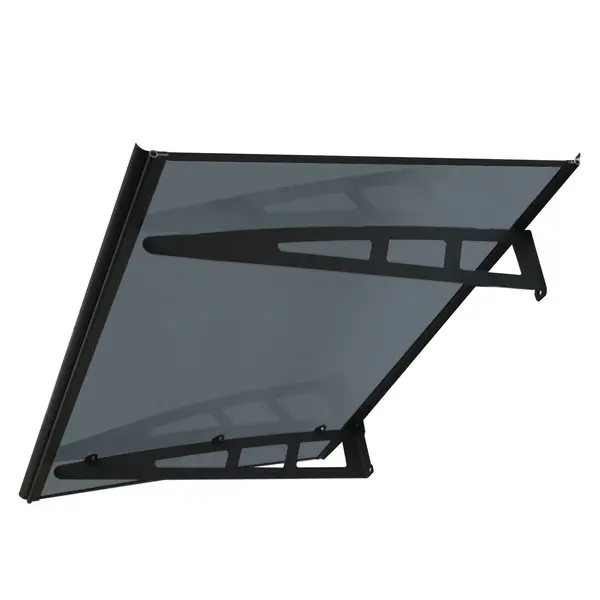Copertină VIVIEN PRO 150x100 cm din aluminiu și plexiglas – Negru/Antracit - Negru/Antracit