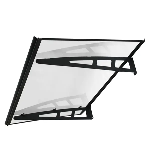 Copertină VIVIEN PRO 150x80 cm din aluminiu și plexiglas – Negru/Transparent - Negru/Transparent