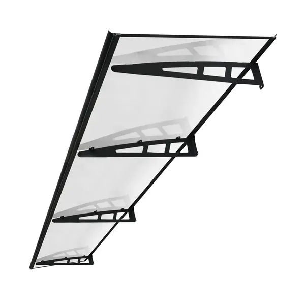 Copertină VIVIEN PRO 300x100 cm din aluminiu și plexiglas – Negru/Transparent - Negru/Transparent