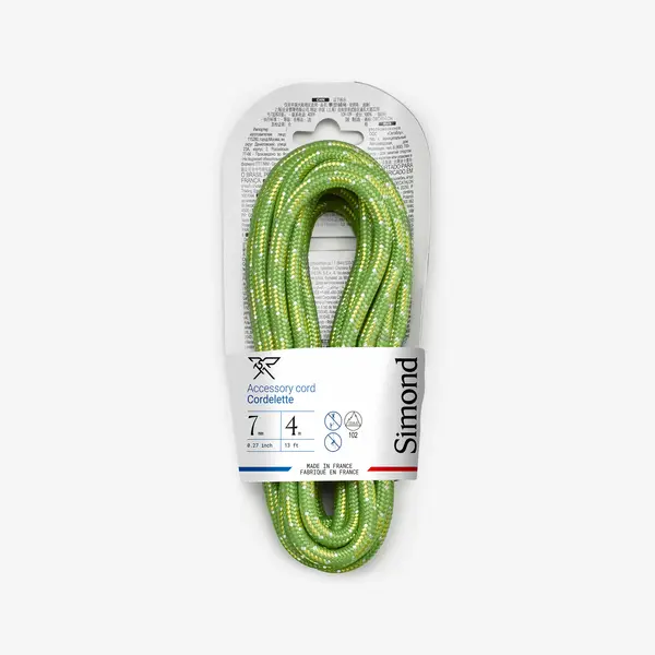 Cordelină Escaladă/Alpinism 7 mm x 4 m Verde