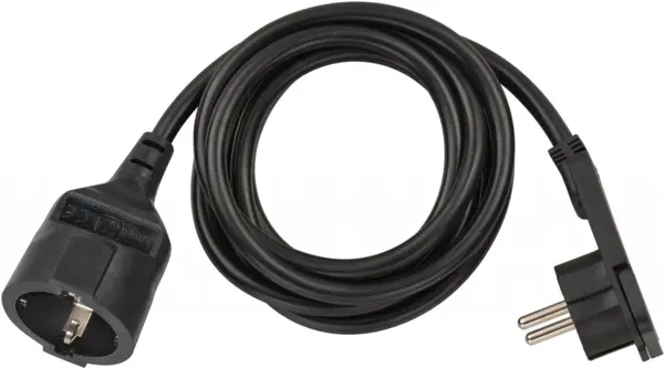 cordon prelungitor brennenstuhl cu cap plat, 2m - negru