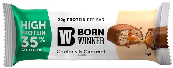 Core Protein Bar, biscuiți și caramel, 57 g, Born Winner
