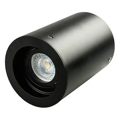 Corp iluminat montaj perete soclu GU10 rotund negru V-TAC SKU-3628