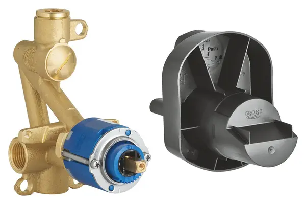 Corp incastrat Grohe, pentru montaj baterie dus si cada, fara set final instalare, montare pe perete, cartus ceramic 46mm, diverter, 2 iesiri