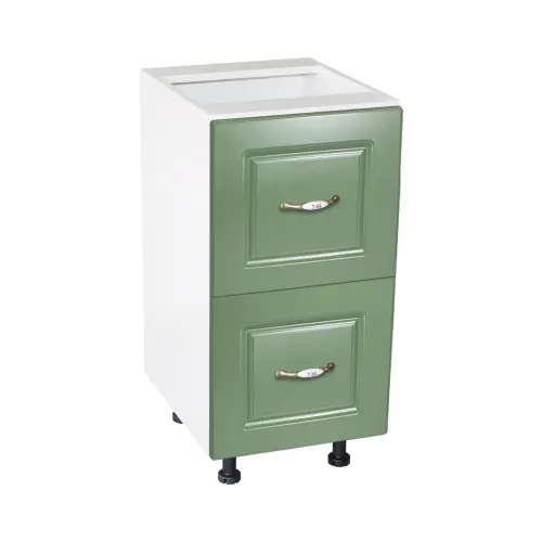 Corp inferior 40 cu 2 sertare metalice pentru greutate Zebra MDF Verde drept