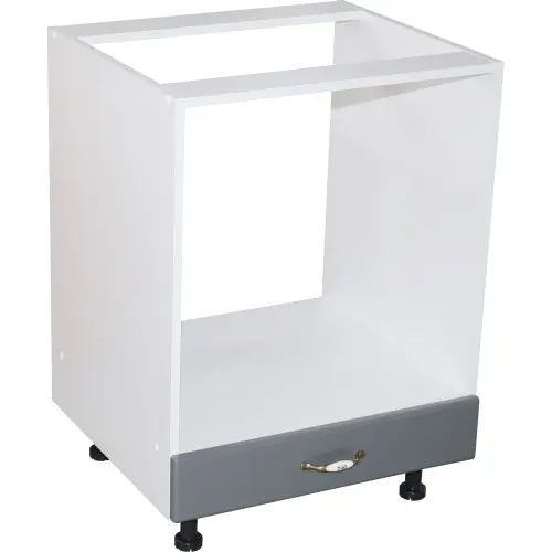 Corp pentru cuptor incorporabil cu sertar Zebra, alb/MDF GRI, fara blat, 60 x 82 x 57 cm