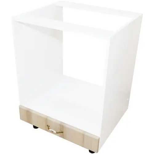 Corp pentru cuptor incorporabil cu sertar Zebra, alb/MDF Sonoma, fara blat, 60 x 82 x 57 cm