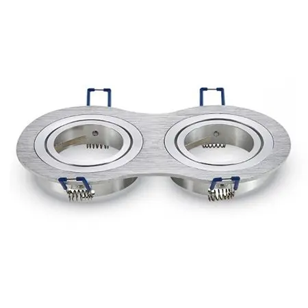 Corp spot 2XGU10 crom mat unghi reglabil V-TAC SKU-3602