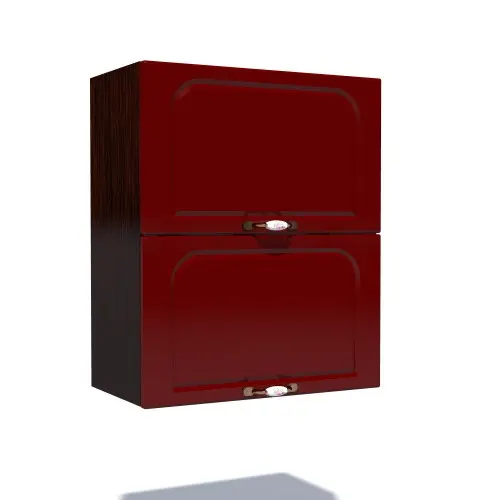 Corp superior 60 cu 2 usi orizontale Zebra MDF tulip rosu