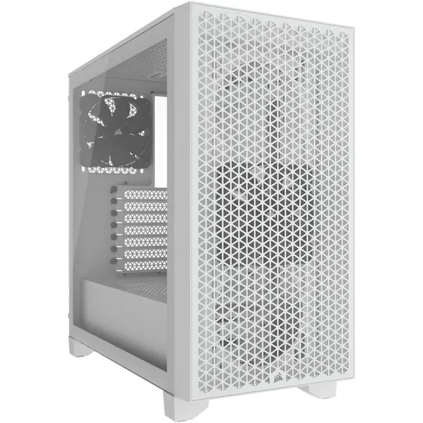 CORSAIR Carcasa Corsair 3000D, AIRFLOW, Mid-Tower, ATX, fara sursa, 2 ventilatoare incluse, Alb