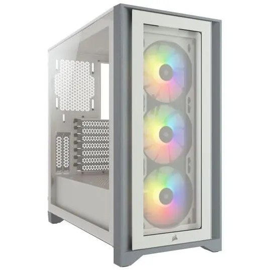 CORSAIR Carcasa Corsair iCUE 4000X RGB Tempered Glass, Middle Tower, Alb