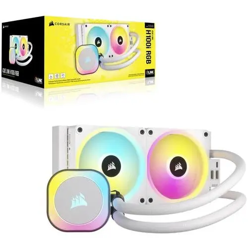 CORSAIR Cooler procesor AIO Corsair iCUE LINK H100i RGB, 240mm, racire cu lichid (Alb)