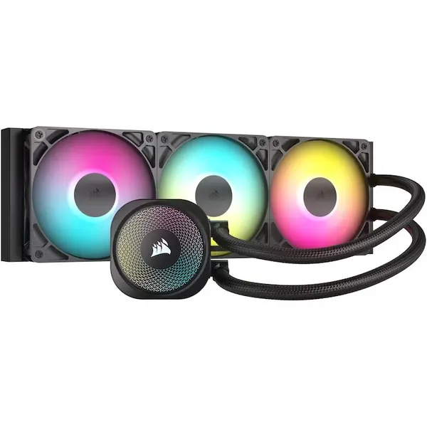 CORSAIR Cooler Procesor CORSAIR NAUTILUS 360 RS ARGB NEGRU, dimensiune radiator 396x125x125mm, 3 ventilatoare ARGB, viteza ventilatoare: 1700RPM