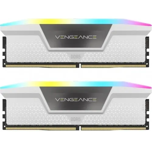 CORSAIR Kit Memorie Corsair Vengeance RGB White Intel XMP 3.0, 32GB, DDR5-5600MHz, CL40, Dual Channel