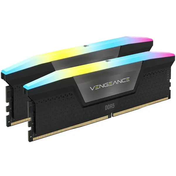 CORSAIR Memorie Corsair VENGEANCE, Tip DDR5, Capacitate 64GB, KIT 2x32GB, 6400MT/s, CL32, 1.4V, XMP, RGB, Negru