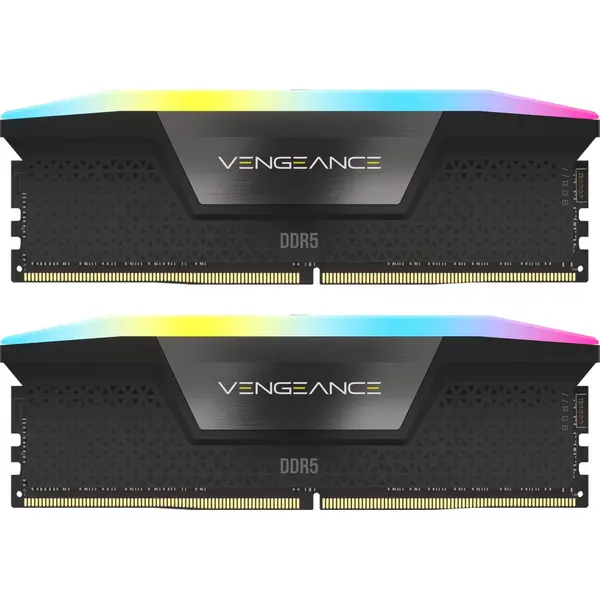 CORSAIR Memorii Corsair Vengeance RGB 32GB, DDR5, 6200MHz, CL36, 2x16GB, 1.25V (Negru)