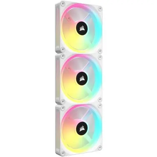 CORSAIR Set 3 Ventilatoare Corsair iCUE LINK QX120 RGB Magnetic Dome, Starter Kit, 120 mm, 2400 RPM, Alb
