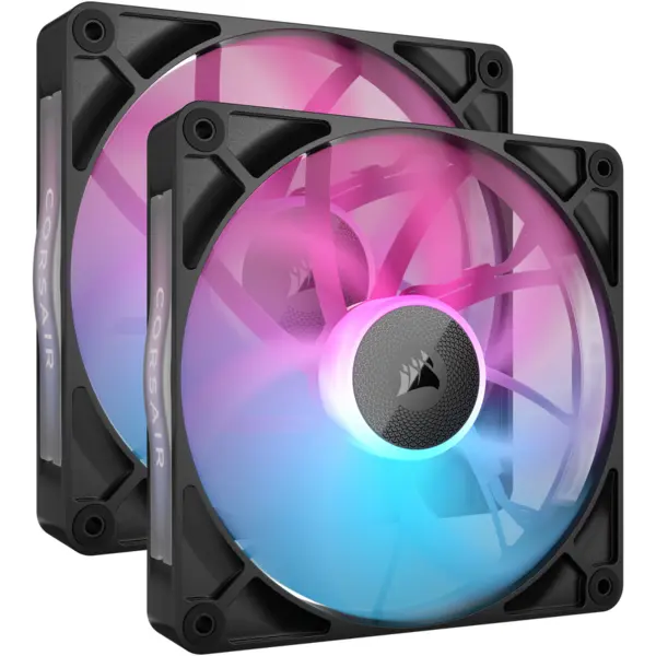 CORSAIR Ventilator Corsair iCUE LINK RX140 RGB, 140mm PWM, Twin Pack, Negru