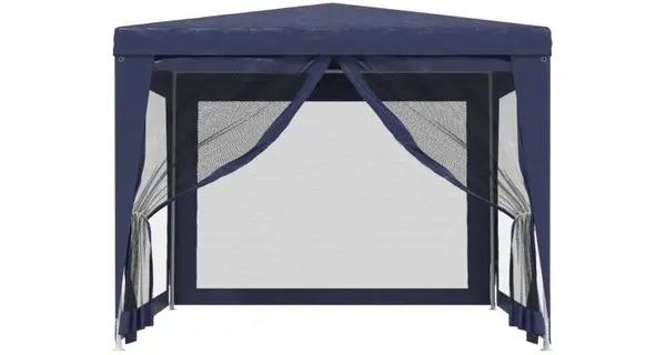 Cort de petrecere cu 4 pereti din plasa, albastru, 3x3 m, HDPE