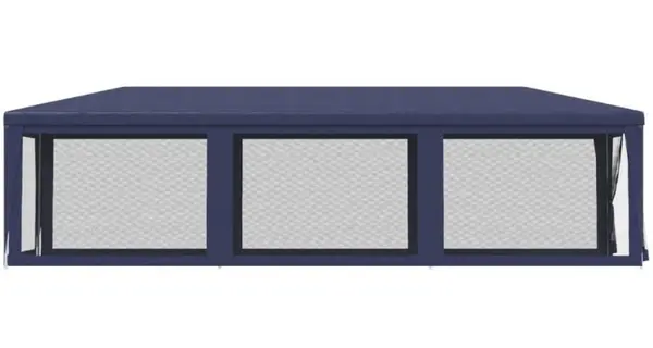 Cort de petrecere cu 8 pereti din plasa, albastru, 3x9 m, hdpe
