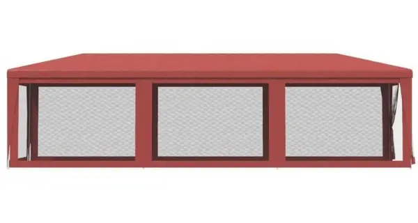Cort de petrecere cu 8 pereti din plasa, rosu, 3x9 m, hdpe