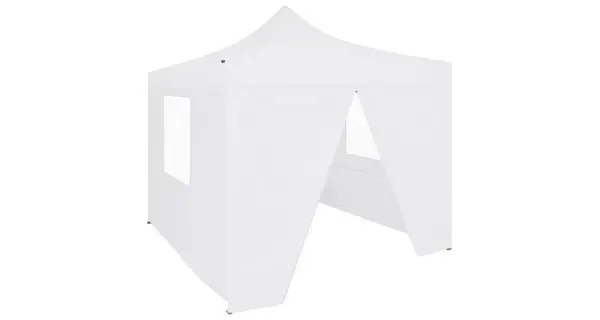 Cort de petrecere pliabil cu 4 pereti, alb, 2 x 2 m, otel
