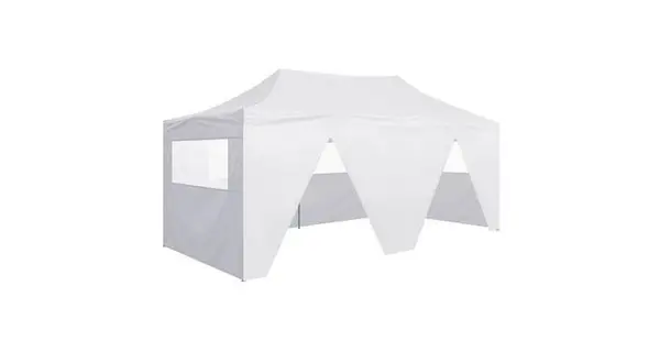 Cort de petrecere pliabil cu 4 pereți, alb, 3 x 6 m, otel