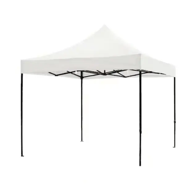 Cort pavilion pliabil, 3x3 m, cadru metal cu panza impermeabila pentru Curte, Gradina, Evenimente, Alb