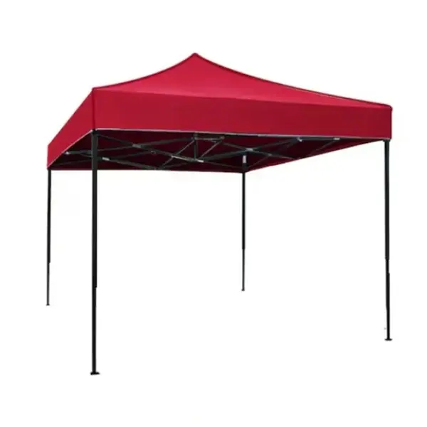 Cort pavilion pliabil, 3x3 m, cadru metal cu panza impermeabila pentru Curte, Gradina, Evenimente, Rosu
