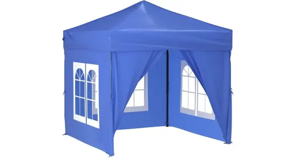 Cort pliabil pentru petrecere, pereti laterali, albastru, 2x2 m