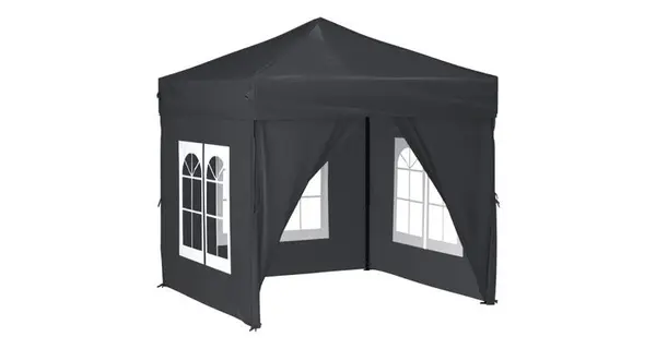 Cort pliabil pentru petrecere, pereti laterali, antracit, 2x2 m