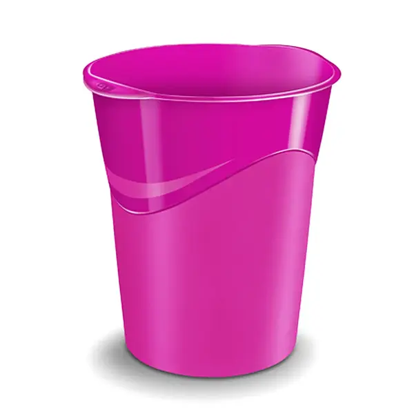 Cos birou plastic 14 L CEP Gloss roz