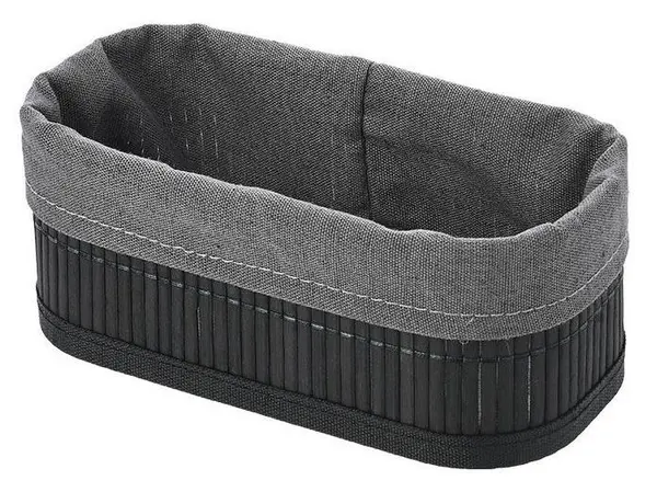 Coș de accesorii Estia - Bamboo Essentials, 19.5 x 10 х 8 cm, negru