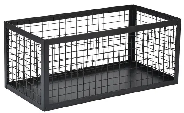 Coș de accesorii Estia - Cage, 30 x 15.5 x 13 cm, negru