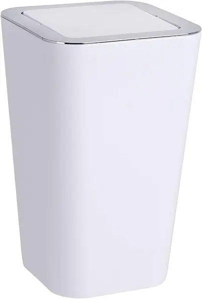 Coș de baie cu capac basculant Wenko - Candy, 6 L, alb