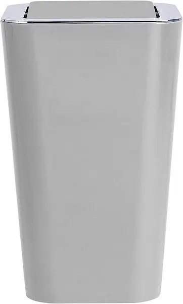 Coș de baie cu capac basculant Wenko - Candy, 6 L, gri
