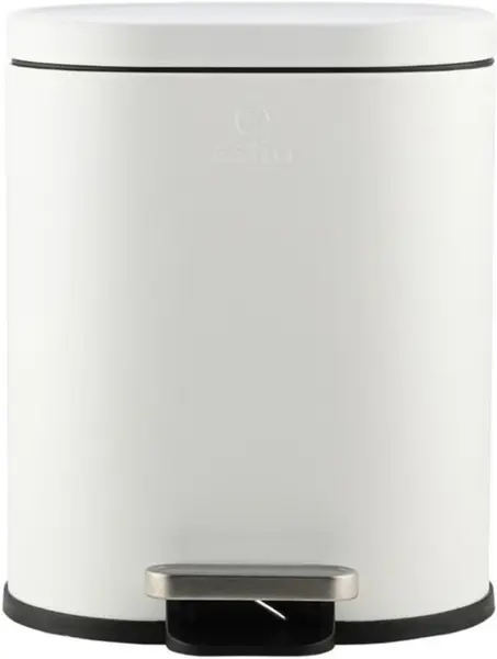 Coș de baie cu închidere silențioasă Estia - Ovoid, 6 l, alb