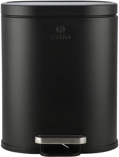 Coș de baie cu închidere silențioasă Estia - Ovoid, 6 l, negru