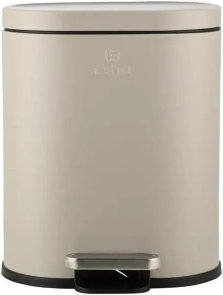 Coș de baie cu închidere silențioasă Estia - Ovoid, 6 l, taupe