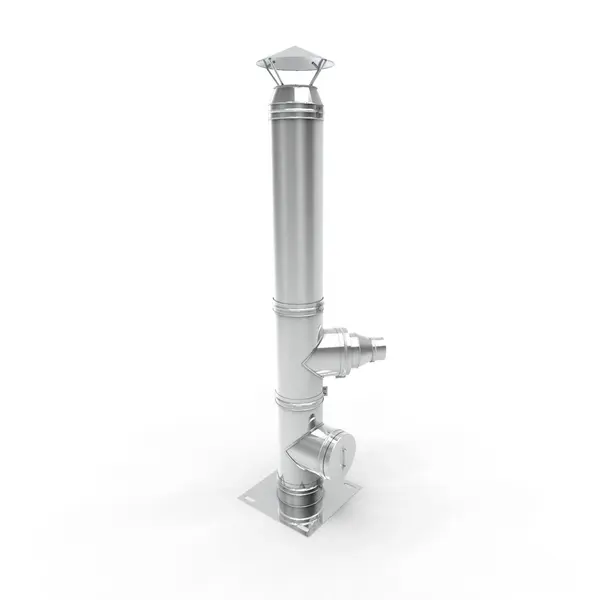 Cos de fum inox, Fornello dublu perete inox-inox, izolatie din vata bazaltica 40 mm, inaltime 5 metri, diametru interior 200 mm, pentru centrale pe lemn, carbune si peleti, complet pentru montaj