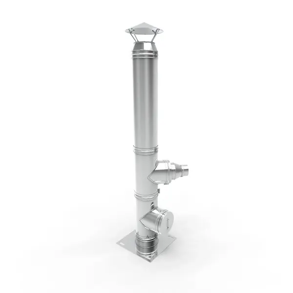 Cos de fum inox, Fornello dublu perete inox-inox, izolatie din vata bazaltica 40 mm, inaltime 8 metri, diametru interior 120 mm, pentru centrale pe lemn, carbune si peleti, complet pentru montaj