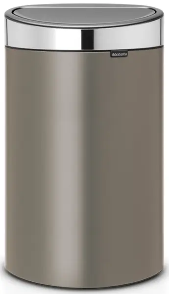 Coș de gunoi Brabantia - Touch Bin New, 40 l, Platinum, capac metalic