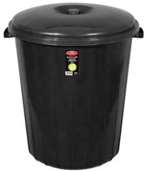 Coș de gunoi cu capac Planet - 50 l, negru