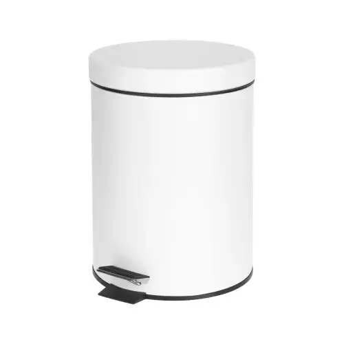 Cos de gunoi de baie Teesa TSA0405, Metal/Polipropilena, 3L, 16.5 x 25.5 cm (Alb)