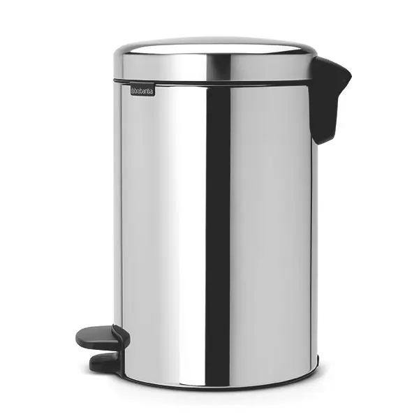 Cos de gunoi NEWICON - cu pedala, capac cu inchidere intarziata - 20 L - inox briliant - 467x380x290 mm